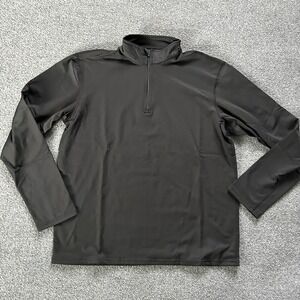 RefrigiWear Shirt Mens Small Black Base Layer Quarter 1/4 Zip Stretch Top